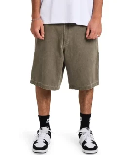 Quiksilver Wrench Denim Shorts In Canteen