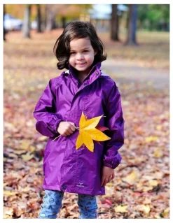 Rainbird Stowaway Kids Waterproof Rain Jacket in Dusty Pink