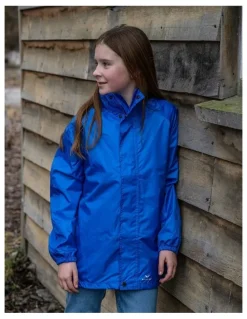 Rainbird Stowaway Kids Waterproof Rain Jacket in Royal Blue