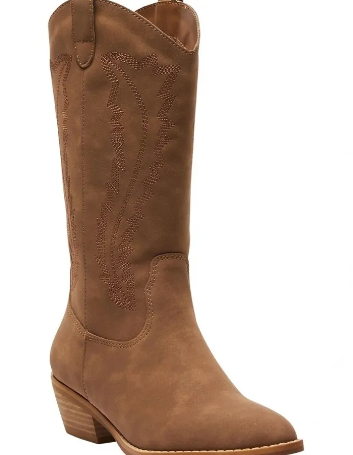 Ravella Cowboy Western Boots in Cognac