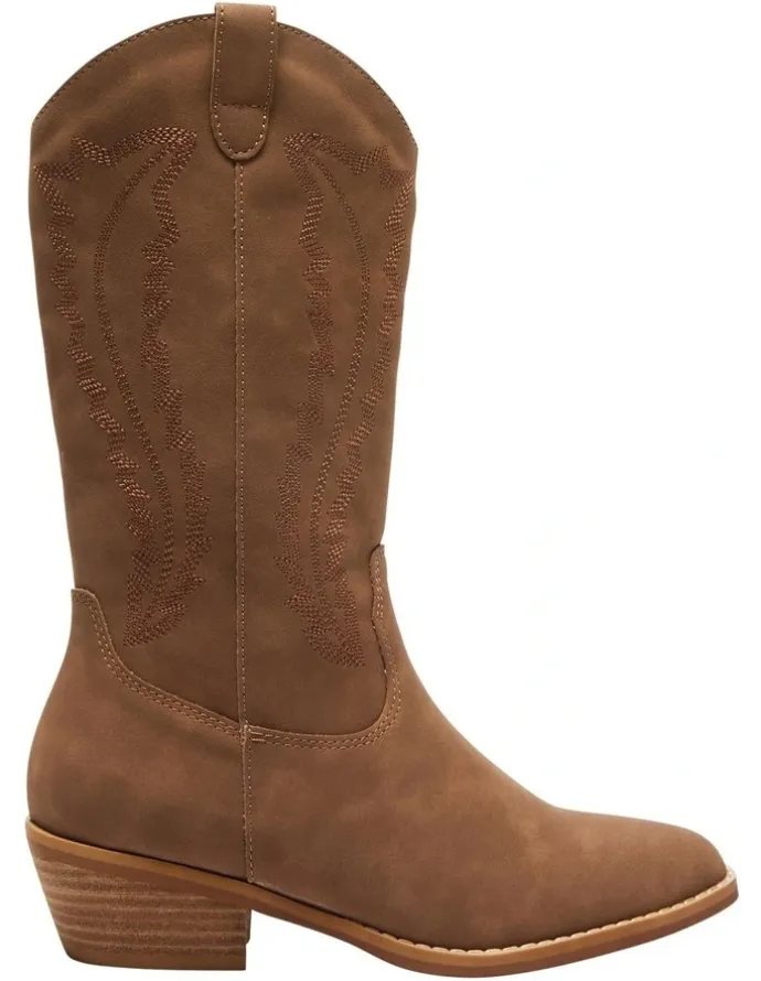 Ravella Cowboy Western Boots in Cognac