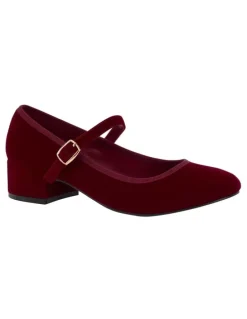 Ravella Juliet Heeled Shoes in Wine Velvet