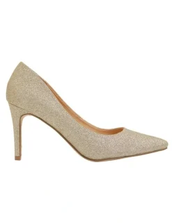 Ravella Wild Gold Glitter Heeled Shoes
