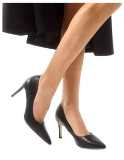 Ravella Wild Heeled Shoes in Black Smooth