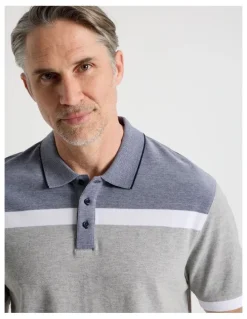 Regatta Birdseye Chest Stripe Polo in Grey