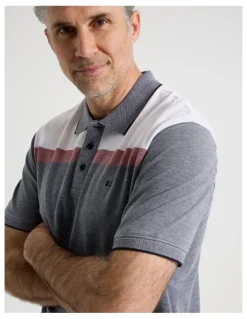 Regatta Birdseye Chest Stripe Polo in Navy