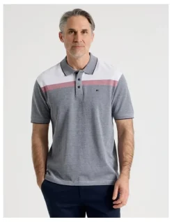 Regatta Birdseye Chest Stripe Polo in Navy