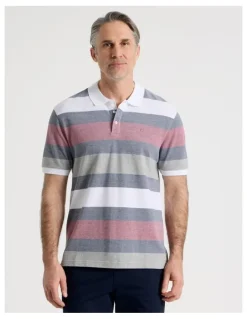 Regatta Birdseye Multi Stripe Polo in Red