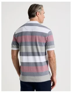Regatta Birdseye Multi Stripe Polo in Red