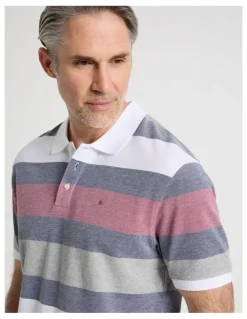 Regatta Birdseye Multi Stripe Polo in Red