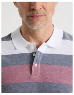 Regatta Birdseye Multi Stripe Polo in Red