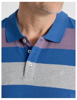 Regatta Birdseye Multi Stripe Polo in Coral