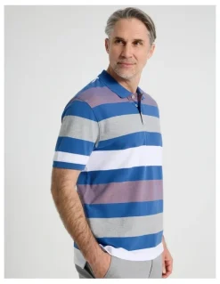 Regatta Birdseye Multi Stripe Polo in Coral