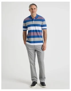 Regatta Birdseye Multi Stripe Polo in Coral