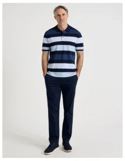 Regatta Birdseye Multi Stripe Polo in Navy