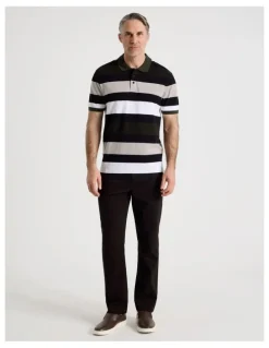 Regatta Birdseye Multi Stripe Polo in Khaki