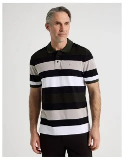 Regatta Birdseye Multi Stripe Polo in Khaki