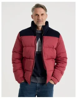 Regatta Contrast Panel Puffer Jacket in Red