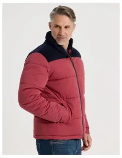 Regatta Contrast Panel Puffer Jacket in Red