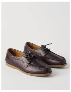 Regatta Harbor Leather Boat Shoe in Dark Brown