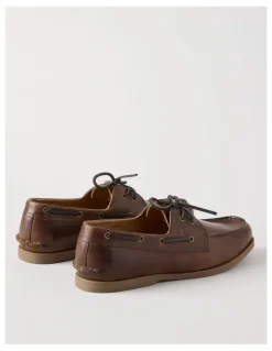 Regatta Harbor Leather Boat Shoe in Light Tan