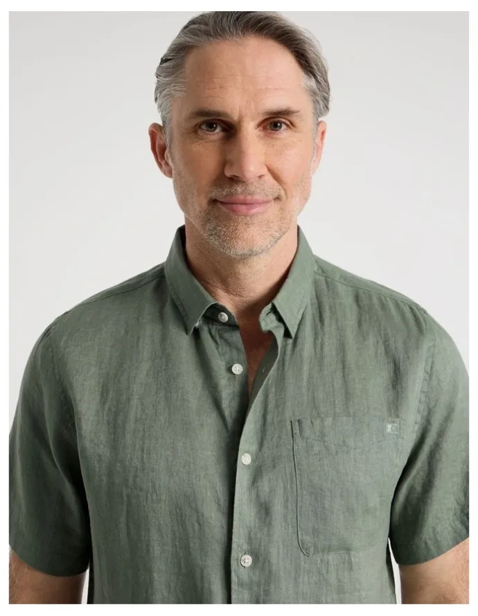 Regatta Short Sleeve Linen Shirt in Sage