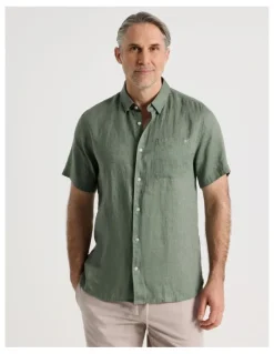 Regatta Short Sleeve Linen Shirt in Sage