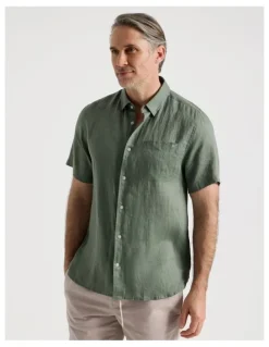 Regatta Short Sleeve Linen Shirt in Sage