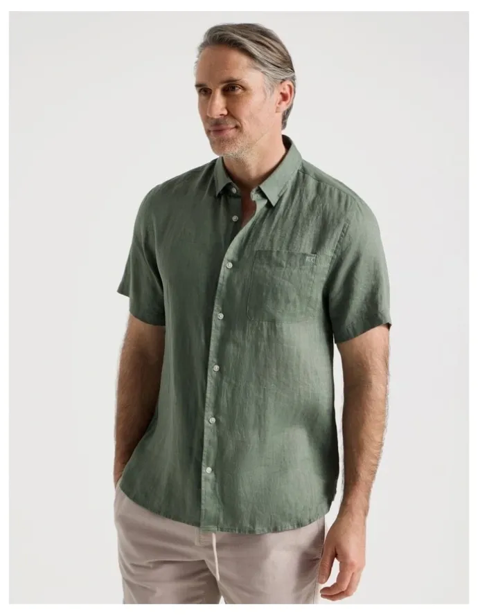 Regatta Short Sleeve Linen Shirt in Sage
