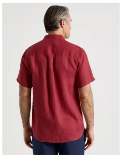Regatta Short Sleeve Linen Shirt in Red