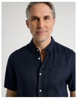 Regatta Short Sleeve Linen Shirt in Navy