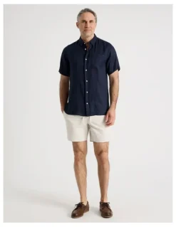 Regatta Short Sleeve Linen Shirt in Navy