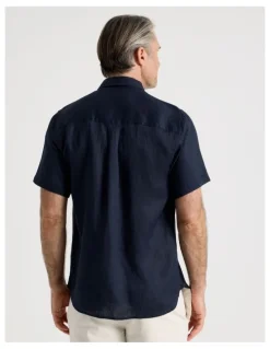 Regatta Short Sleeve Linen Shirt in Navy