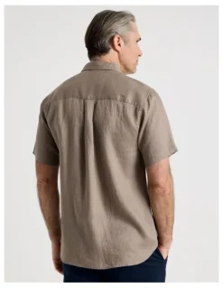 Regatta Short Sleeve Linen Shirt in Taupe