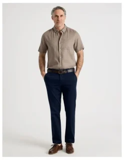 Regatta Short Sleeve Linen Shirt in Taupe