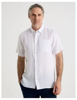 Regatta Short Sleeve Linen Shirt in White