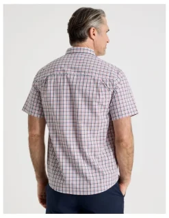 Regatta Short Sleeve Shirt in Coral Check