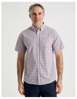 Regatta Short Sleeve Shirt in Coral Check