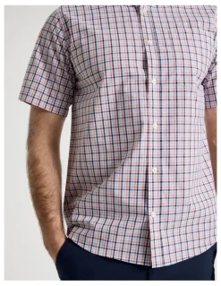 Regatta Short Sleeve Shirt in Coral Check