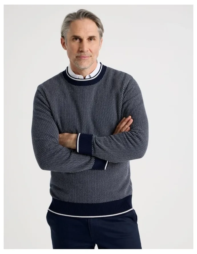 Regatta Stripe Rib Detail Knit in Navy