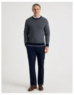 Regatta Stripe Rib Detail Knit in Navy