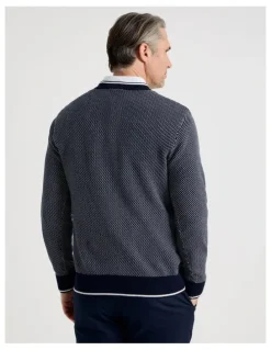 Regatta Stripe Rib Detail Knit in Navy