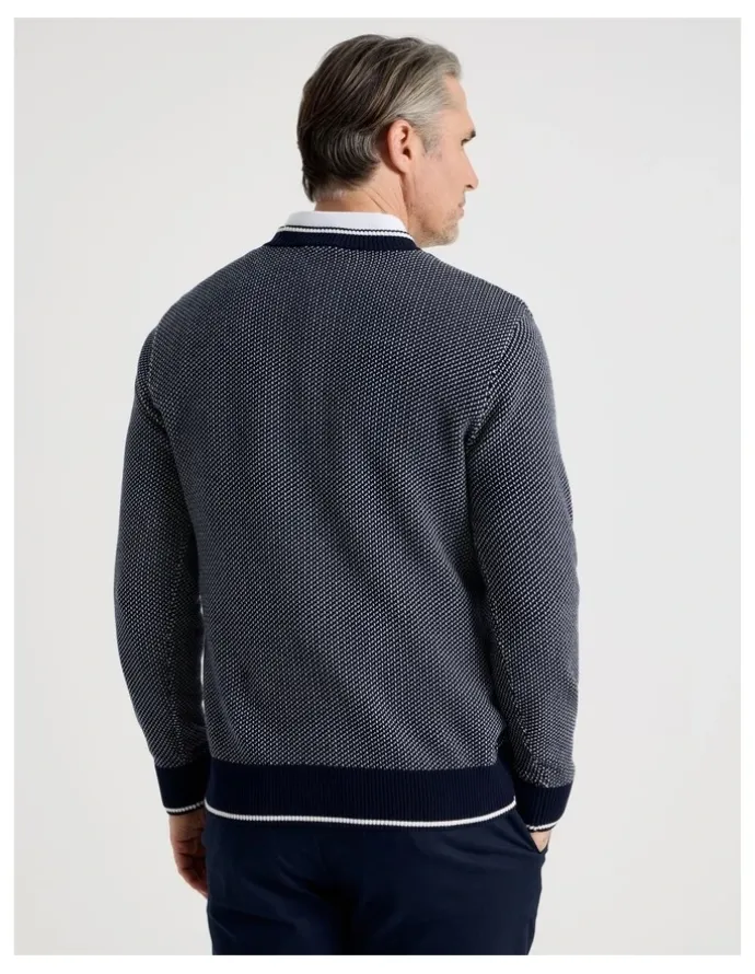 Regatta Stripe Rib Detail Knit in Navy