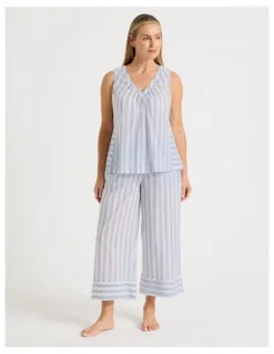 Regatta Woven Sleeveless Sleep Top in Winter Stripe