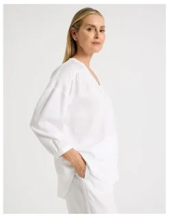 Regatta Woven V Neck Sleep Top in White