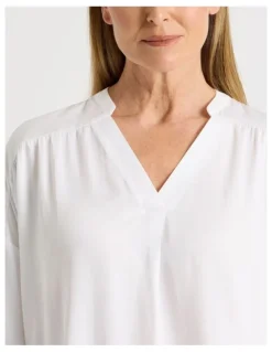 Regatta Woven V Neck Sleep Top in White