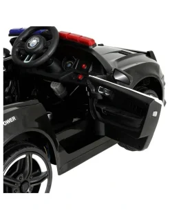 Rigo Electric Ride on Car Patrol Police Cars Battery Powered in Black