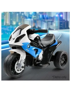 Rigo Kids Electric Ride On Car Police Motorcycle Motorbike BMW Licensed S1000RR Blue in Blue