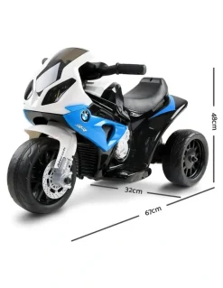 Rigo Kids Electric Ride On Car Police Motorcycle Motorbike BMW Licensed S1000RR Blue in Blue