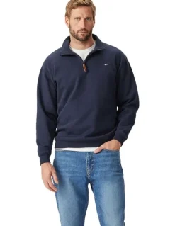 R.M.Williams Mulyungarie 1/4 Zip Sweater in Navy
